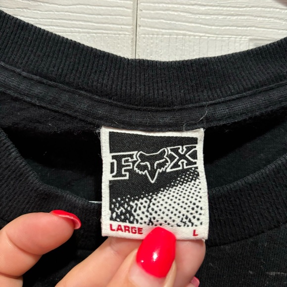 FOX Men's Vintage Motocross Racing Logo Short Sleeve Tee T Shirt - black, size L - Picture 3 of 4